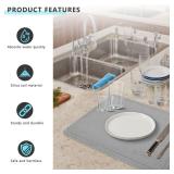 GOPRETY Quick Dry Stone Drying Mat for Kitchen Counter - 24" 16" Extra Large Absorbent Diatomaceous Earth Dish Rack Mat, Non-Slip Stone Drying Mat for Kitchen Dishes