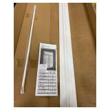 2 Inch Cordless Faux Wood Blind with Contemporary Valance - 33" W x 64" L - White, Over 900 Custom Sizes Starting at 19.97, Smooth Room Darkening Slats for Interior Windows by Lumino