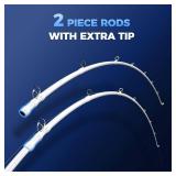 KastKing Centron Lite Twin Tip Fishing Rods, IM6 Graphite Blanks, Twin Tip Fishing Rods, Stainless Steel Guides with Ceramic Rings, Split or Full Rear EVA Handle Design, Drop Shot Hook Keeper