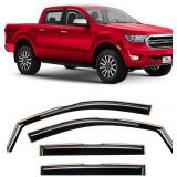 Voron Glass in-Channel Extra Durable Rain Guards for Trucks Ford Ranger 2019-2023 SuperCrew, Window Deflectors, Vent Window Visors, 4 Pieces - 220160