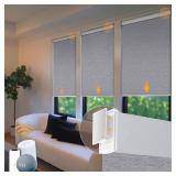 Motorized Blinds No Drill Automatic Blinds for Windows Cordless Roller Shades Electric Blinds with Remote Control Smart Blinds (Grey, 34.5 x 72)