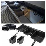 Rear Under Seat Concealed Storage Compartment Compatible, Second Row Underseat Large Capacity Organizer Interior Accessories, Black