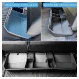 Rear Under Seat Concealed Storage Compartment Compatible, Second Row Underseat Large Capacity Organizer Interior Accessories, Black