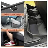 Rear Under Seat Concealed Storage Compartment Compatible, Second Row Underseat Large Capacity Organizer Interior Accessories, Black