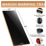 Electric Warming Tray Extra Long 40 x12 Food Warmer with Thermostat and Full Surface Heating Food Warming Mat with 2 Temperature Modes for Parties Buffet Gatherings Gold Edge