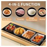 Electric Warming Tray Extra Long 40 x12 Food Warmer with Thermostat and Full Surface Heating Food Warming Mat with 2 Temperature Modes for Parties Buffet Gatherings Gold Edge