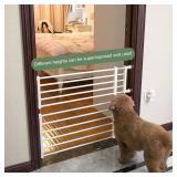 Removable Pet Gate Punch-Free Pet Gate Expandable Metal Dog Gate with Door for Small Dogs Indoor Pet for Stairs Doorways(White,S)