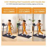 Retails for $140! Walking Pad with Handle Bar and Incline, 3.0HP Under Desk Treadmill for Home Small Space, 0.6-7.6MPH Portable Walking Pad Treadmill with Handles, 350LBS, 2026 Upgrade
