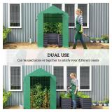 Retails for $143! Outsunny Greenhouse with Raised Garden Bed, 56" x 56" x 75" Galvanized Steel Planter Box with PE Cover, Roll Up Door and Windows, Outdoor Greenhouse for Flowers Vegetables, Dark Gray