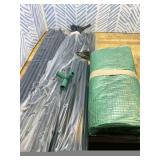 Retails for $143! Outsunny Greenhouse with Raised Garden Bed, 56" x 56" x 75" Galvanized Steel Planter Box with PE Cover, Roll Up Door and Windows, Outdoor Greenhouse for Flowers Vegetables, Dark Gray