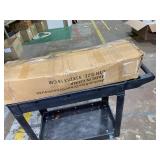 Retails for $143! Outsunny Greenhouse with Raised Garden Bed, 56" x 56" x 75" Galvanized Steel Planter Box with PE Cover, Roll Up Door and Windows, Outdoor Greenhouse for Flowers Vegetables, Dark Gray