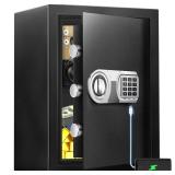 3.3 Cu Ft Safe for Home Documents, Digital Security Safe Box with LED Sensor Light & Emergency USB-C Cable, Removable Shelf for Money Jewelry Valuables