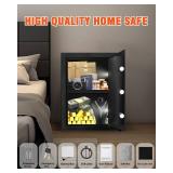 3.3 Cu Ft Safe for Home Documents, Digital Security Safe Box with LED Sensor Light & Emergency USB-C Cable, Removable Shelf for Money Jewelry Valuables