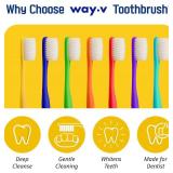 WAY.V Extra Soft Toothbrush Refill for Adults Sensitive Gums and Teeth with Individual Head Covers, 7 Pcs Manual Toothbrushes - Family and Guests - Green (7 Counts, Soft Bristle)