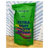 WAY.V Extra Soft Toothbrush Refill for Adults Sensitive Gums and Teeth with Individual Head Covers, 7 Pcs Manual Toothbrushes - Family and Guests - Green (7 Counts, Soft Bristle)