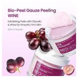 DERMALOGY by NEOGENLAB Bio-Peel Gauze Peeling Pads (Wine, 30 pads) - Exfoliating & Firming Peeling Pad with PHA & Red Wine & Resveratrol & Acid Hyaluronic - Korean Skin Care