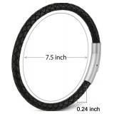 Unisex Antique Braided Leather Bracelet | Handmade Genuine Leather Wristband with Push-Button Stainless Steel Clasp | Timeless Gift for Men and Women in Premium Slide-Out Gift Box