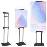 QKA 2 Pack Poster Stand for Display, Double Sided Pedestal Sign Holder , Heavy Duty Adjustable Floor Standing Sign Holder Height to 75 inches, Easy to Install, Suitable for Exhibitions,restaurants,sto