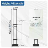 QKA 2 Pack Poster Stand for Display, Double Sided Pedestal Sign Holder , Heavy Duty Adjustable Floor Standing Sign Holder Height to 75 inches, Easy to Install, Suitable for Exhibitions,restaurants,sto