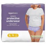 Amazon Basics Postpartum Incontinence Underwear for Women, Maximum Absorbency, Fresh Protection, Leak Protection, Odor Guard, Soft Comfortable Fit, Disposable, X-Large, Lavender, 48 Count