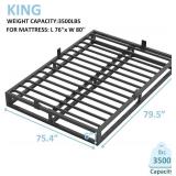 Retails for $146! 6 Inch King Bed Frame with Steel Slat Support, Low Profile King Metal Platform Bed Frame Support Mattress Foundation,Heavy Duty,No Box Spring Needed,Easy Assembly,Noise Free