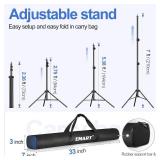 EMART Backdrop Stand 10x7ft(WxH) Photo Studio Adjustable Background Stand Support kit with 2 Crossbars, 8 Clamps, 2 Sandbags and Carry Bag for Parties, Events Decoration, Wedding, Photography
