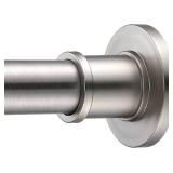 BRIOFOX Industrial Shower Curtain Rod - Rustproof Non-Slip 27-43 Inch 304 Stainless Steel Tension Curtain Rod for Window or Bathroom, Brushed Nickel