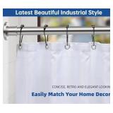 BRIOFOX Industrial Shower Curtain Rod - Rustproof Non-Slip 27-43 Inch 304 Stainless Steel Tension Curtain Rod for Window or Bathroom, Brushed Nickel