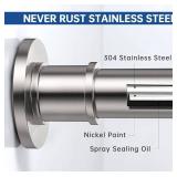 BRIOFOX Industrial Shower Curtain Rod - Rustproof Non-Slip 27-43 Inch 304 Stainless Steel Tension Curtain Rod for Window or Bathroom, Brushed Nickel