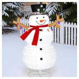 5ft Lighted Pop-up Snowman Outdoor Christmas Lawn Decor, 60" Large 3D Snowman Holiday Decoration with White 200 LEDs for Lawn, Yard, Garden