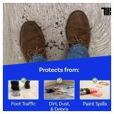 TapeManBlue Carpet Protection Film, 48 inch x 200 feet, Made in The USA, Strong and Durable Plastic Carpet Protector with Easy Unwind and Clean Removal, Clear Self-Adhesive Surface Protective Film