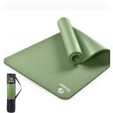 Gruper Yoga Mat Non Slip NBR Extra Thick Yoga Mat, 72"L x 32"/24"W x 0.6"/0.4"TH (185cm x 80cm/61cm x 15mm/10mm), Anti-Tear Exercise Mat with Carrying Strap and Bag, Workout Mats for Yoga, Pilates