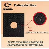 2 Pack Crowd Control Warehouse Orange 45" Delineator Post with Base, 3" Reflective Collars, 10lb Rubber Base, Impact-Resistant LDPE (Low-Density Polyethylene) Parking Cones, Road Cones, Traffic Barrie