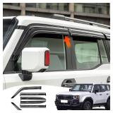 Retails for $109! Window Rain Barrier for 2024 2025 Toyota Land Cruiser 250&1958 Prado LC250 Side Window Deflector Ventilation Wider Rain Brow Decorative Cover Exterior Kits Blacked Out Tuning Accesso