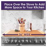 Retails for $150! Totally Bamboo 36" x 24" Bamboo Wood XXL Cutting Board, Stove Top Cover or Over the Sink Chopping Block, Noodle Board and Giant Charcuterie Serving Tray