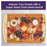 Retails for $150! Totally Bamboo 36" x 24" Bamboo Wood XXL Cutting Board, Stove Top Cover or Over the Sink Chopping Block, Noodle Board and Giant Charcuterie Serving Tray