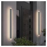 Retails for $130! 2 Pack 39.4Inch Long Outdoor Lights 4000K Dimmable Exterior Wall Mount Lighting Modern Outdoor Light IP65 Waterproof for Garage Porch