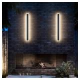 Retails for $130! 2 Pack 39.4Inch Long Outdoor Lights 4000K Dimmable Exterior Wall Mount Lighting Modern Outdoor Light IP65 Waterproof for Garage Porch