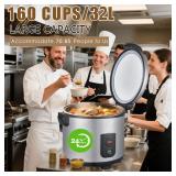 Retails for $225! 32.1QT Commercial Rice Warmer(Not Rice Cooker) Portable Big Food Rice Warmer / 122 - 178 Adjustable Temperature/ 160W/ Non-stick Inner Pot For Restaurant Party Family