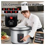 Retails for $225! 32.1QT Commercial Rice Warmer(Not Rice Cooker) Portable Big Food Rice Warmer / 122 - 178 Adjustable Temperature/ 160W/ Non-stick Inner Pot For Restaurant Party Family