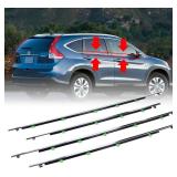 4Pcs Weatherstrip Window Moulding Trim Seal Belt Compatible with 2007-2011 Honda CRV Replaces# 72410-SWA-A01, 72450-SWA-A01, 72910-SWA-A01, 72950-SWA-A01
