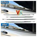 4Pcs Weatherstrip Window Moulding Trim Seal Belt Compatible with 2007-2011 Honda CRV Replaces# 72410-SWA-A01, 72450-SWA-A01, 72910-SWA-A01, 72950-SWA-A01