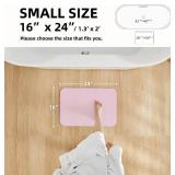 Pink Bath Mat, Bathroom Rugs Non Slip Washable Thin Absorbent Quick Dry Bath Mat Fits Under Door Bathroom Floor Mat Perfect for Bath, Shower, or Sink 16"x24" Pink