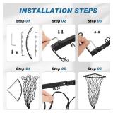 2 Set Wall Hay Feeder with Net Corner Hay Rack Black Corner Hay Feeder Frame with Slow Feed Hay Net for Horses Goat