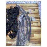 2 Set Wall Hay Feeder with Net Corner Hay Rack Black Corner Hay Feeder Frame with Slow Feed Hay Net for Horses Goat