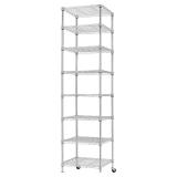 Finnhomy Heavy Duty 8 Tier Wire Shelving with Wheels 18x18x72.8-inches 8 Shelves Storage Rack Thicken Steel Tube, Pantry Shelves for Storage, Adjustable Shelving Unit, NSF Certified, Chrome