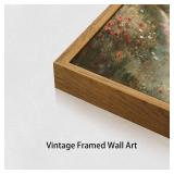 OIQArtOIQ Vintage Landscape Canvas Wall Art Framed Natural Scenery Painting Artwork Prints France Country Wilderness Farmhouse Decor Pictures Kitchen Bedroom Living Room Bathroom