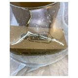 MAXvolador Industrial Semi Flush Mount Ceiling Light, Clear Glass Pendant Lamp Shade, Farmhouse Lighting for Hallway, Vintage Hanging Light Fixtures