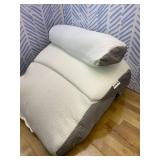 Wedge Pillow Headboard, 3PCS Orthopedic Bed Wedge Pillow Set for After Surgery, Adjustable Pillow Wedge for Acid Reflux & Back Pain Relief, Sleeping, Back Pillow for Bed Sitting Up, White/Grey