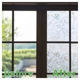 Niviy Door Window Covering Excellent Quality 3D Static Cling Window Film Non-Adhesive Window Covers Decorative Flower Privacy Film for Window 29.5"x 78.7"
